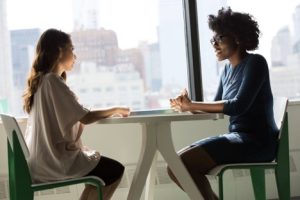 2 people on a job interview