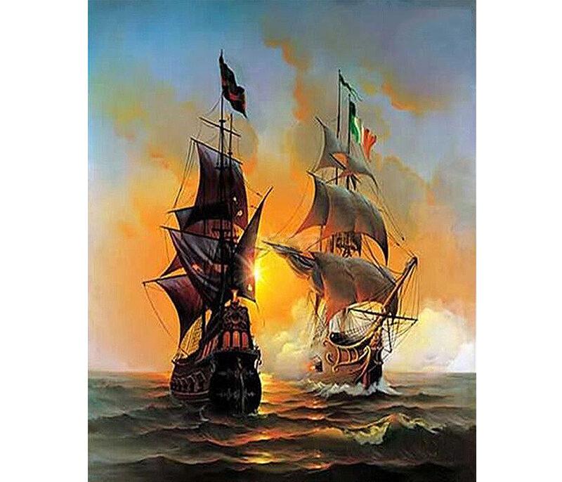 10 Popular Paint By Number Kits 9 Battleship at Sunset Painting