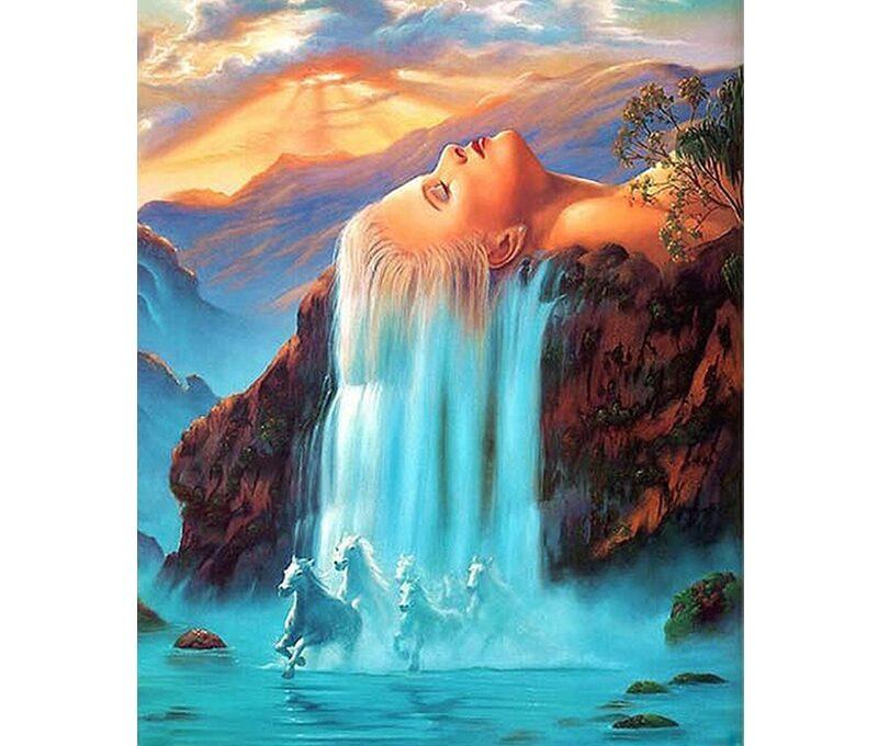 10 Popular Paint By Number Kits 10 Girl Waterfall Horses Painting